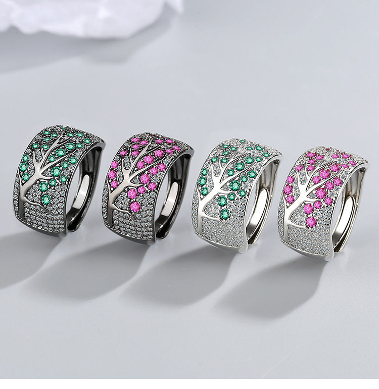 Fashion Branches Copper Plating Inlay Zircon Open Rings display picture 1