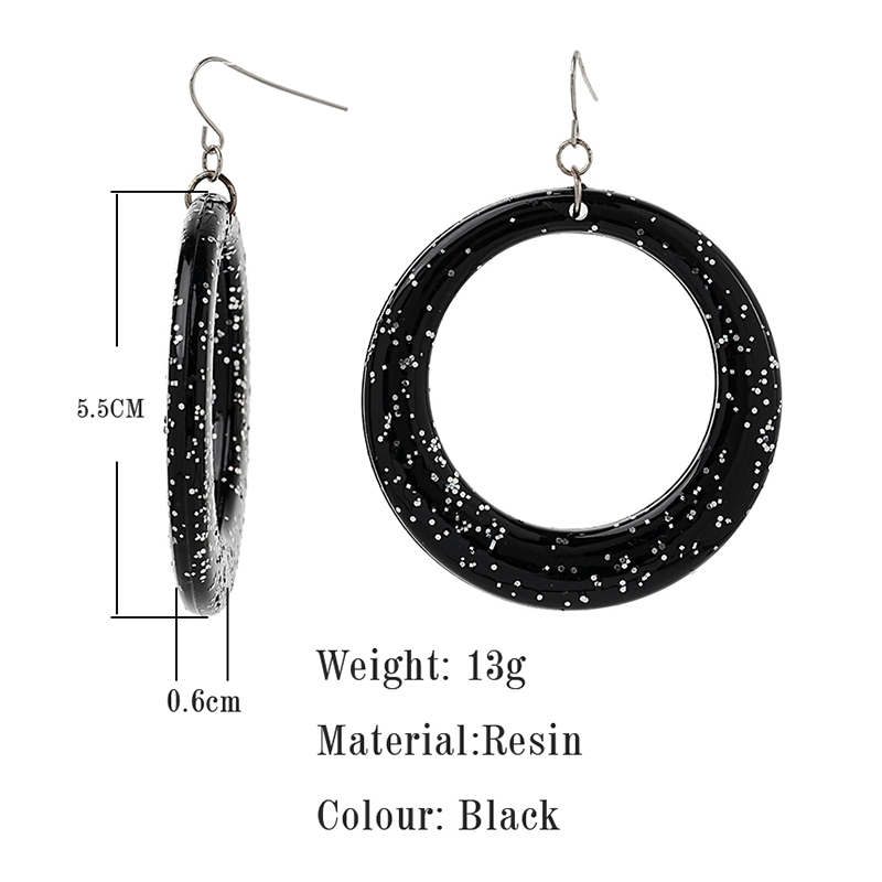 1 Pair Retro Simple Style Round Arylic Resin Drop Earrings display picture 2
