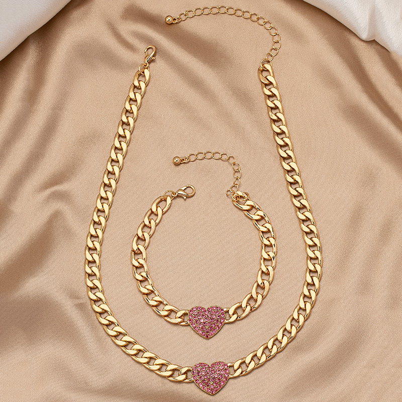 Ig Style Retro Heart Shape Alloy Plating Rhinestones Women's Bracelets Necklace display picture 9