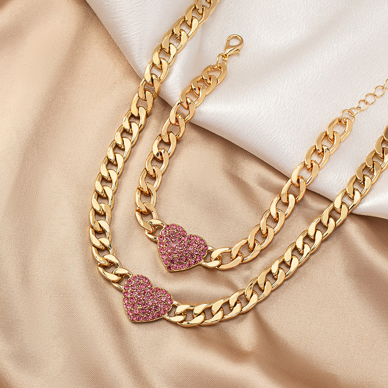 Ig Style Retro Heart Shape Alloy Plating Rhinestones Women's Bracelets Necklace display picture 7