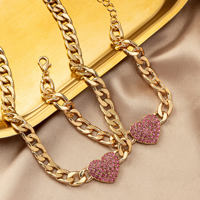 Ig Style Retro Heart Shape Alloy Plating Rhinestones Women's Bracelets Necklace display picture 8