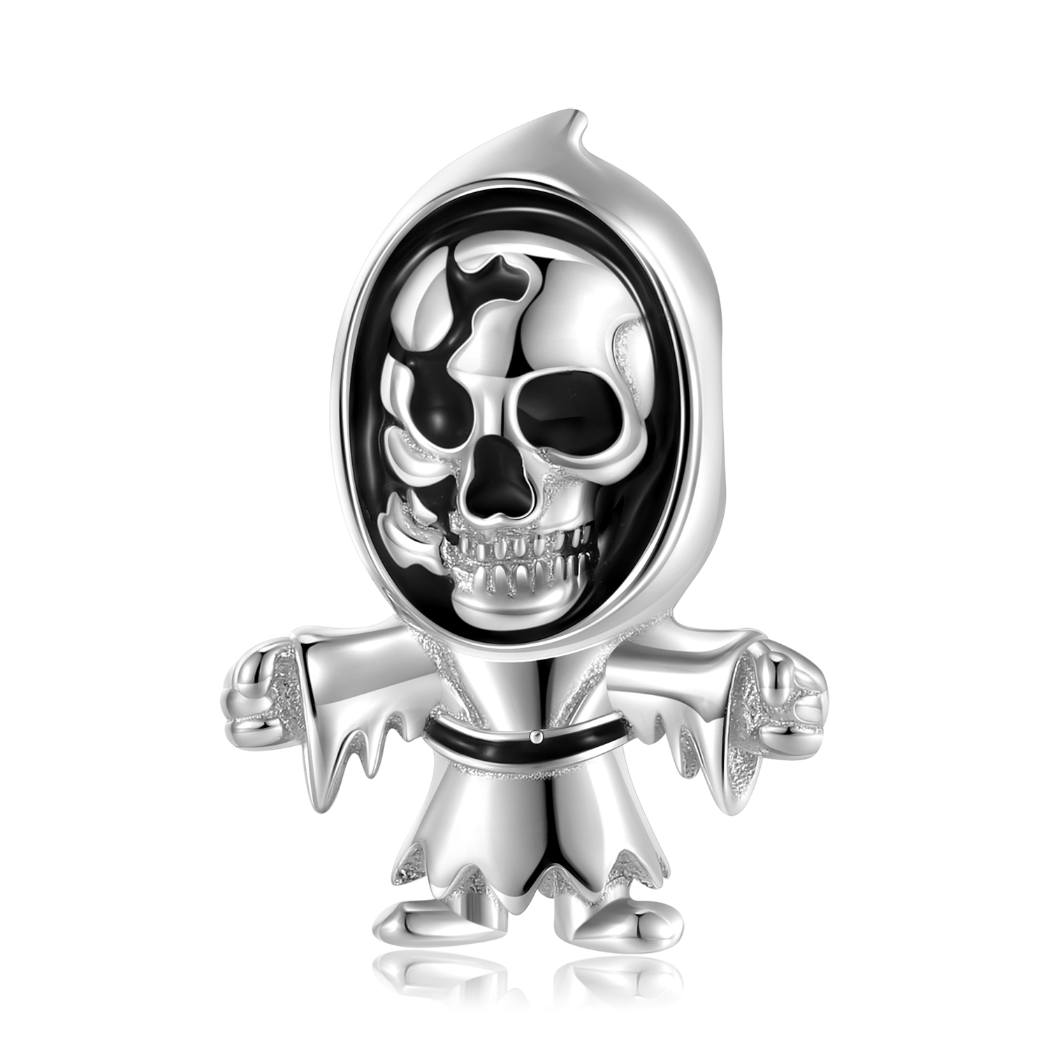 Retro Flower Skull Sterling Silver Epoxy Jewelry Accessories display picture 37