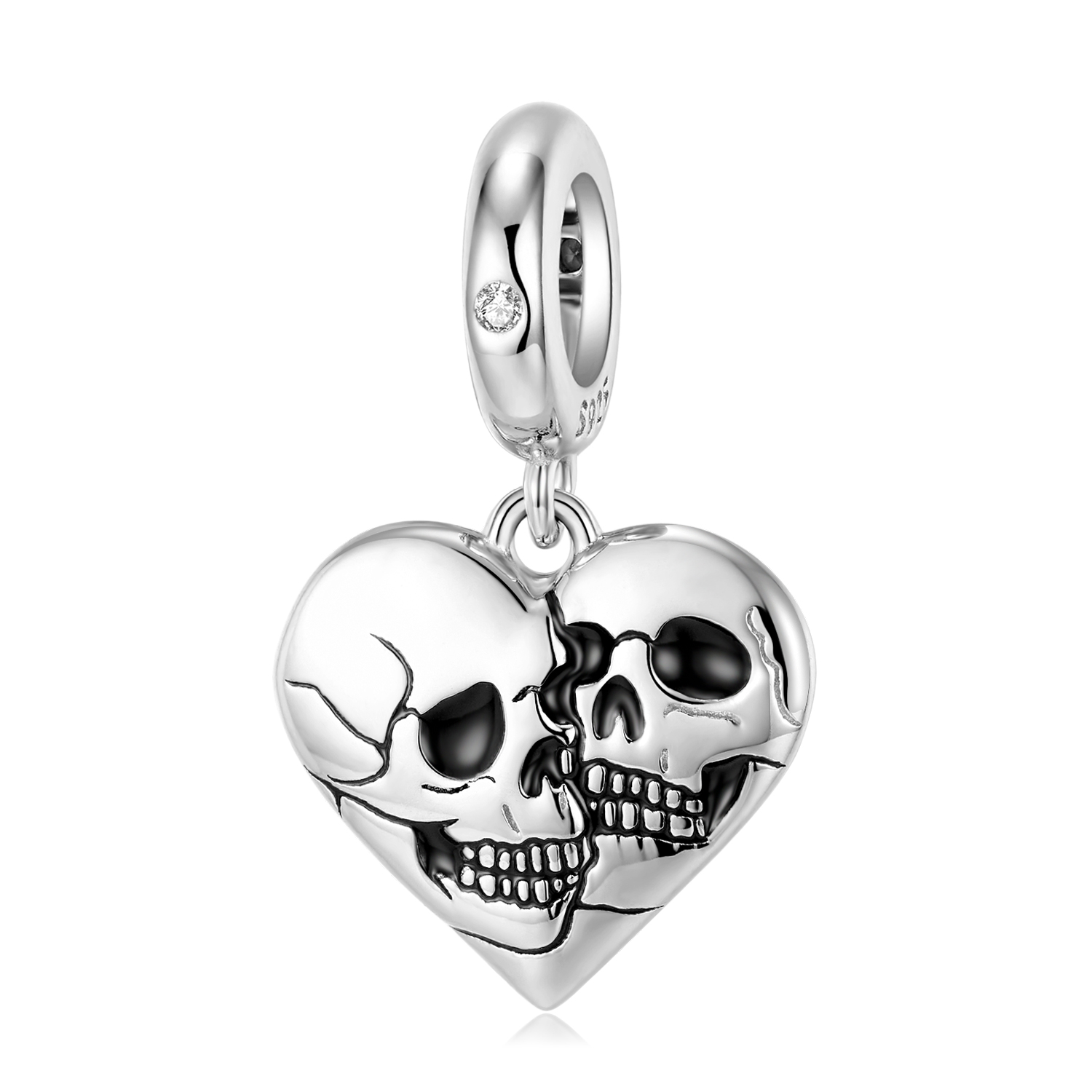Retro Flower Skull Sterling Silver Epoxy Jewelry Accessories display picture 69