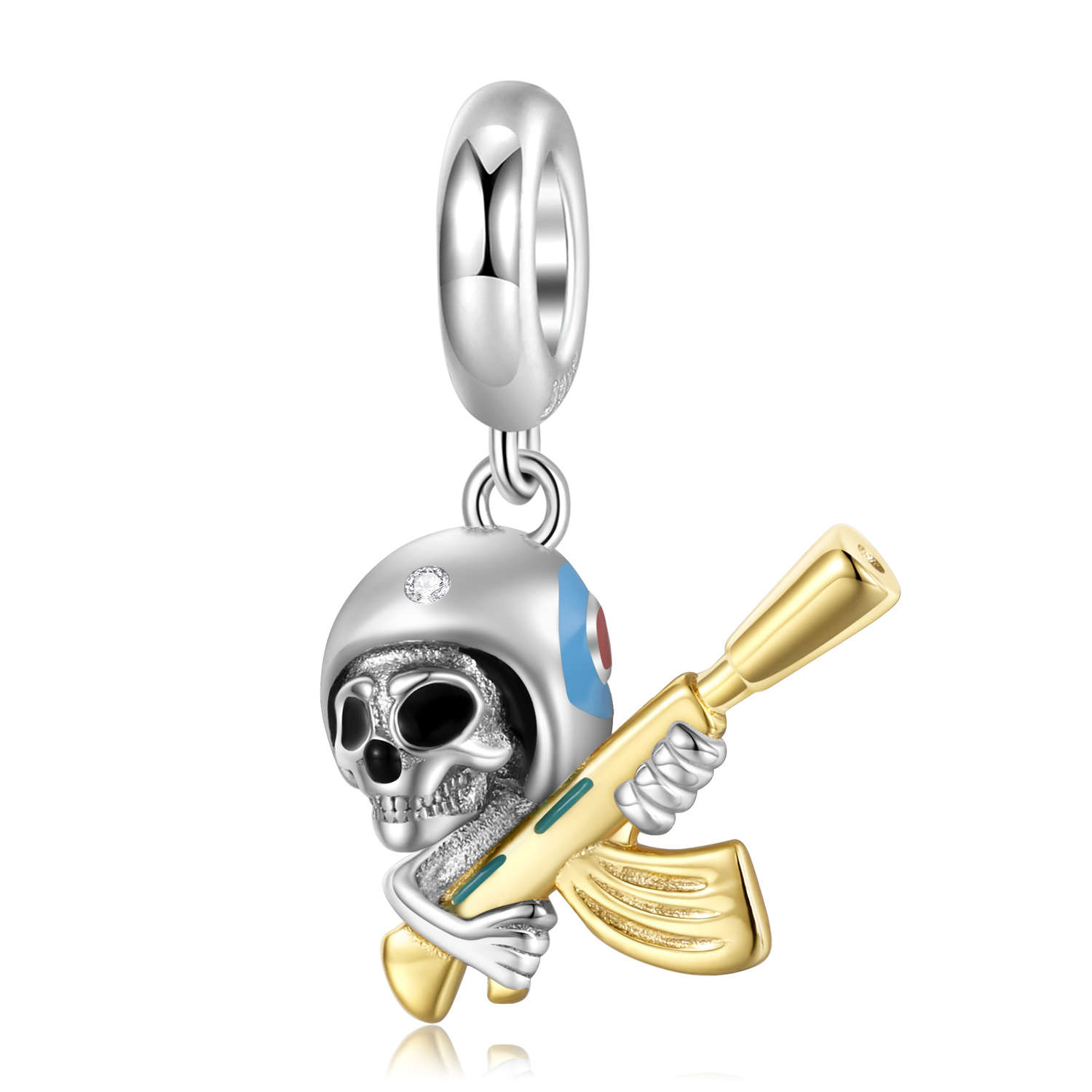 Retro Flower Skull Sterling Silver Epoxy Jewelry Accessories display picture 77