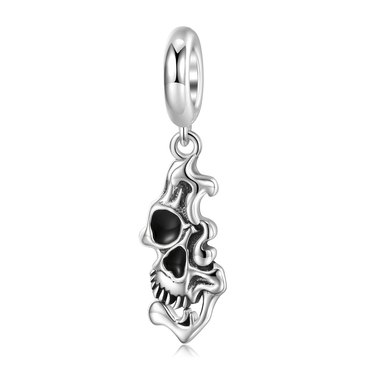 Retro Flower Skull Sterling Silver Epoxy Jewelry Accessories display picture 89
