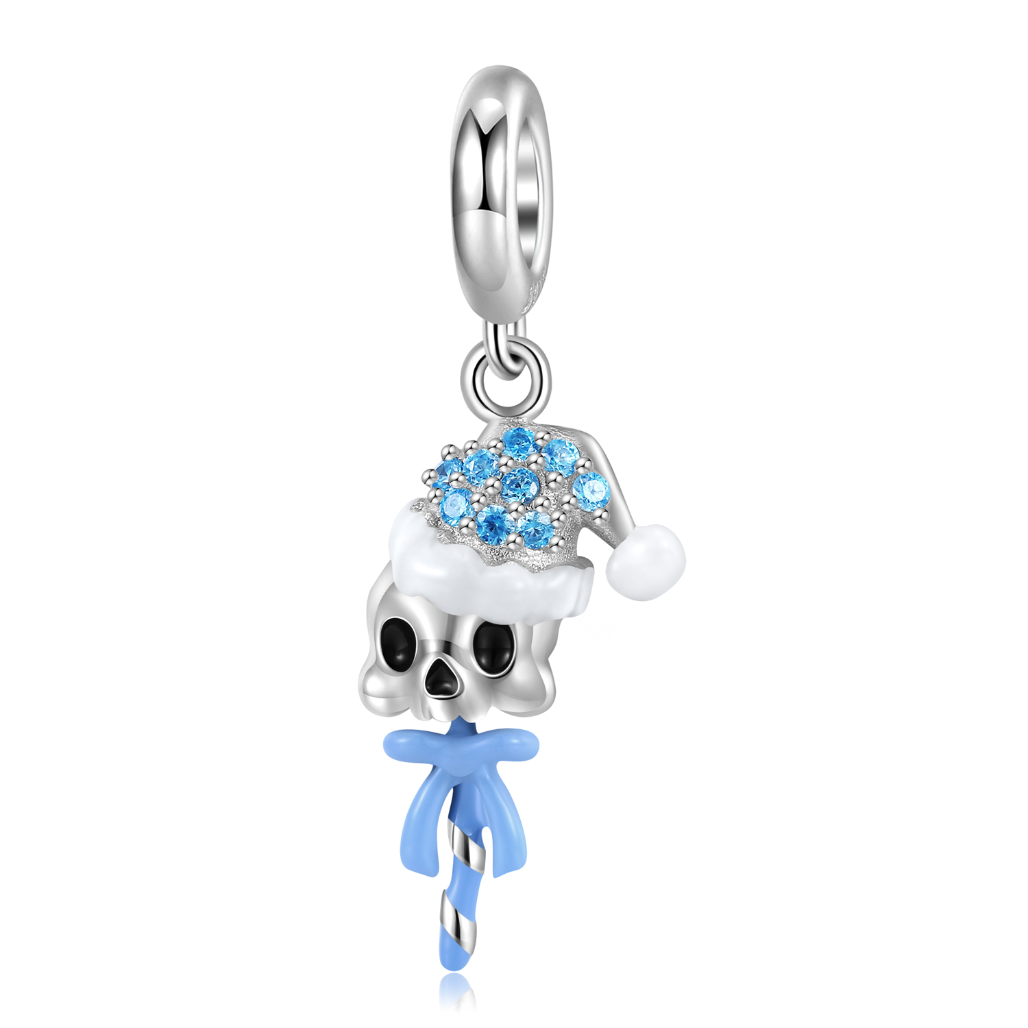 Retro Flower Skull Sterling Silver Epoxy Jewelry Accessories display picture 91