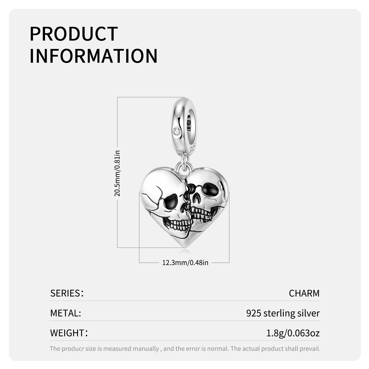 Retro Flower Skull Sterling Silver Epoxy Jewelry Accessories display picture 70