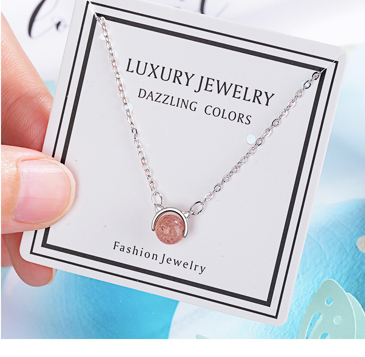 Cute Animal Copper Plating Inlay Crystal White Gold Plated Pendant Necklace display picture 8
