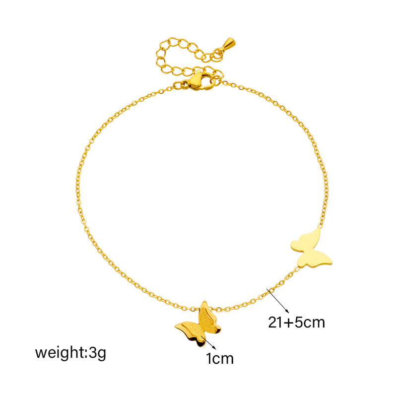 Simple Style Solid Color 304 Stainless Steel Plating No Inlaid 18K Gold Plated Women's Anklet display picture 1
