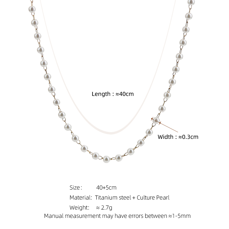 Künstliche Perle 18 Karat Vergoldet Einfacher Stil Perlen Einfarbig Halskette display picture 1