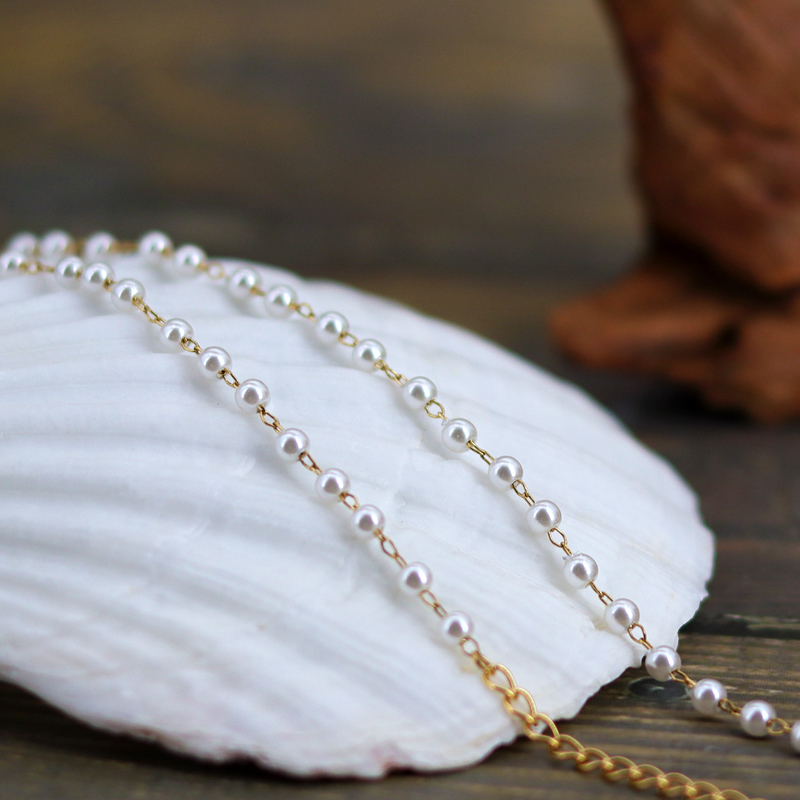 Künstliche Perle 18 Karat Vergoldet Einfacher Stil Perlen Einfarbig Halskette display picture 3