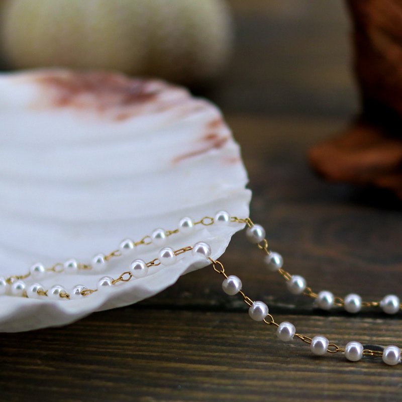 Künstliche Perle 18 Karat Vergoldet Einfacher Stil Perlen Einfarbig Halskette display picture 4