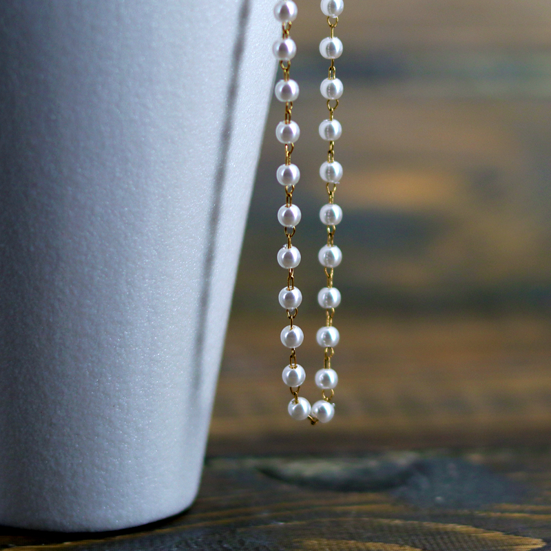 Künstliche Perle 18 Karat Vergoldet Einfacher Stil Perlen Einfarbig Halskette display picture 6