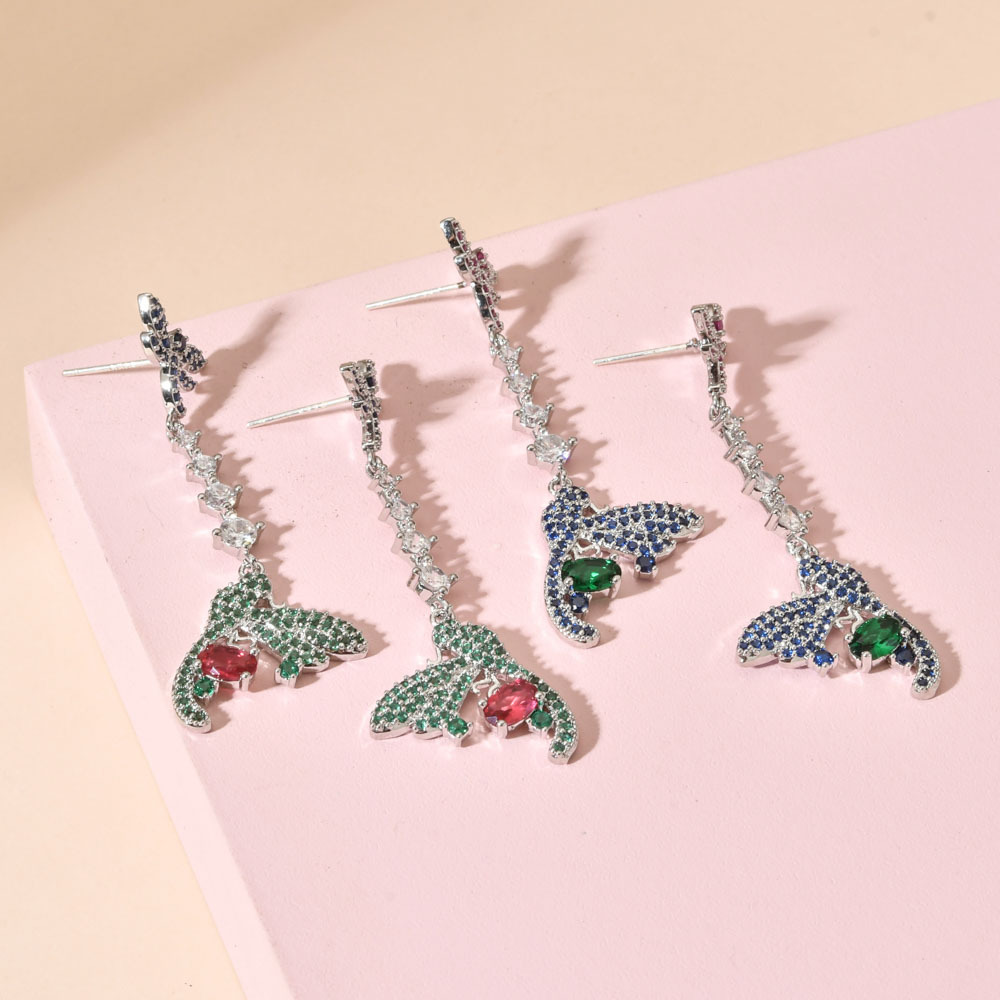 1 Pair Sweet Dragonfly Plating Inlay Copper Zircon White Gold Plated Drop Earrings display picture 4