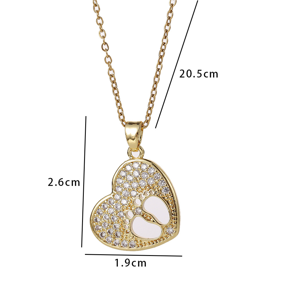 Simple Style Heart Shape Copper Inlay Zircon Pendant Necklace display picture 6