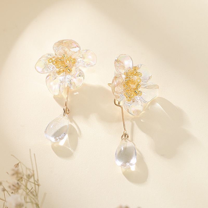 1 Pair Fashion Flower Alloy Resin Women's Drop Earrings display picture 4