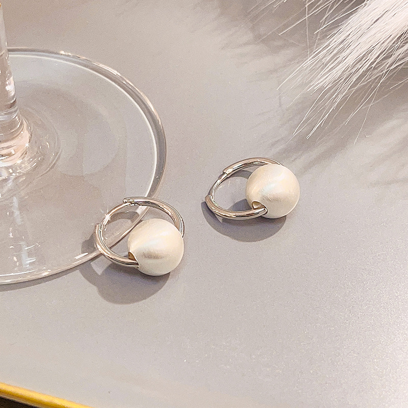 1 Pair Fashion Round Alloy Plating Artificial Pearls Women's Earrings display picture 6