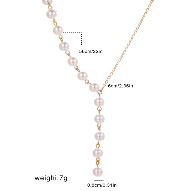 1 Piece Fashion Geometric Imitation Pearl Plating Women's Necklace display picture 2