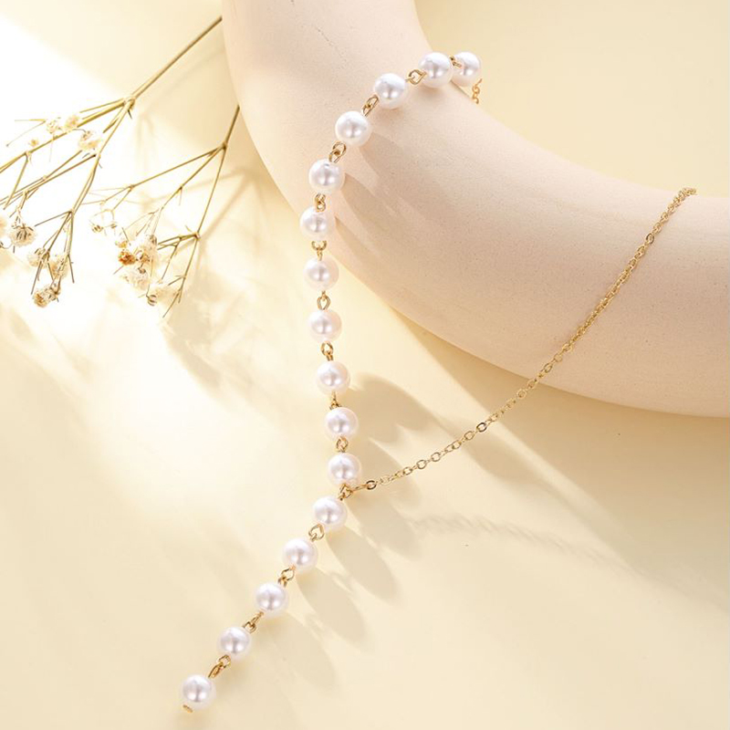 1 Piece Fashion Geometric Imitation Pearl Plating Women's Necklace display picture 4