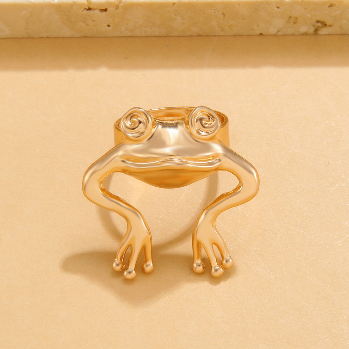 Cute Frog Alloy Plating 14k Gold Plated Women's Open Ring display picture 4