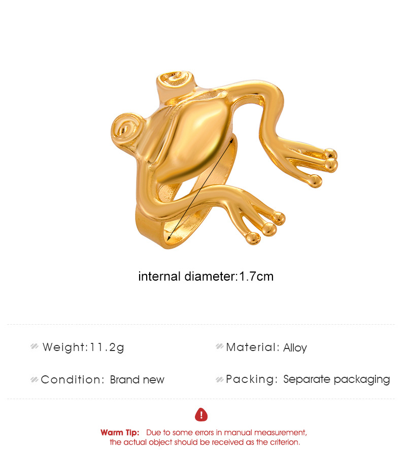 Cute Frog Alloy Plating 14k Gold Plated Women's Open Ring display picture 1