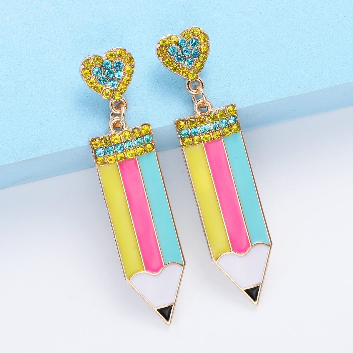 1 Pair Fashion Pencil Alloy Enamel Women's Drop Earrings display picture 5