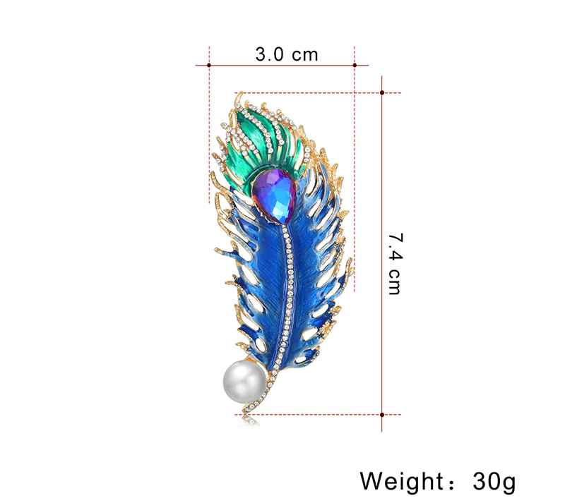Fashion Feather Alloy Inlay Rhinestones Pearl Silica Gel Unisex Brooches display picture 2