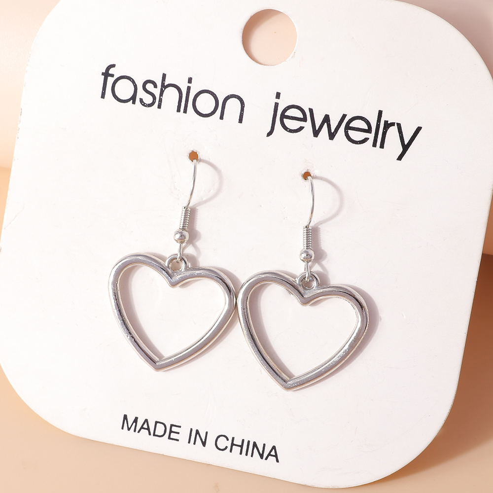 1 Pair Fashion Heart Shape Alloy Valentine's Day Women's Drop Earrings display picture 3