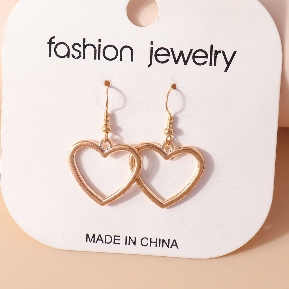1 Pair Fashion Heart Shape Alloy Valentine's Day Women's Drop Earrings display picture 4