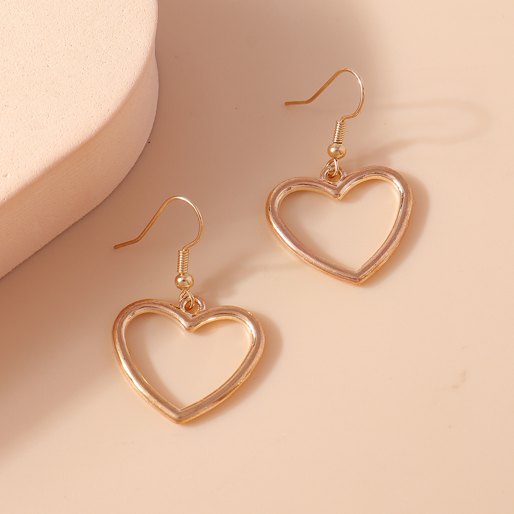 1 Pair Fashion Heart Shape Alloy Valentine's Day Women's Drop Earrings display picture 5