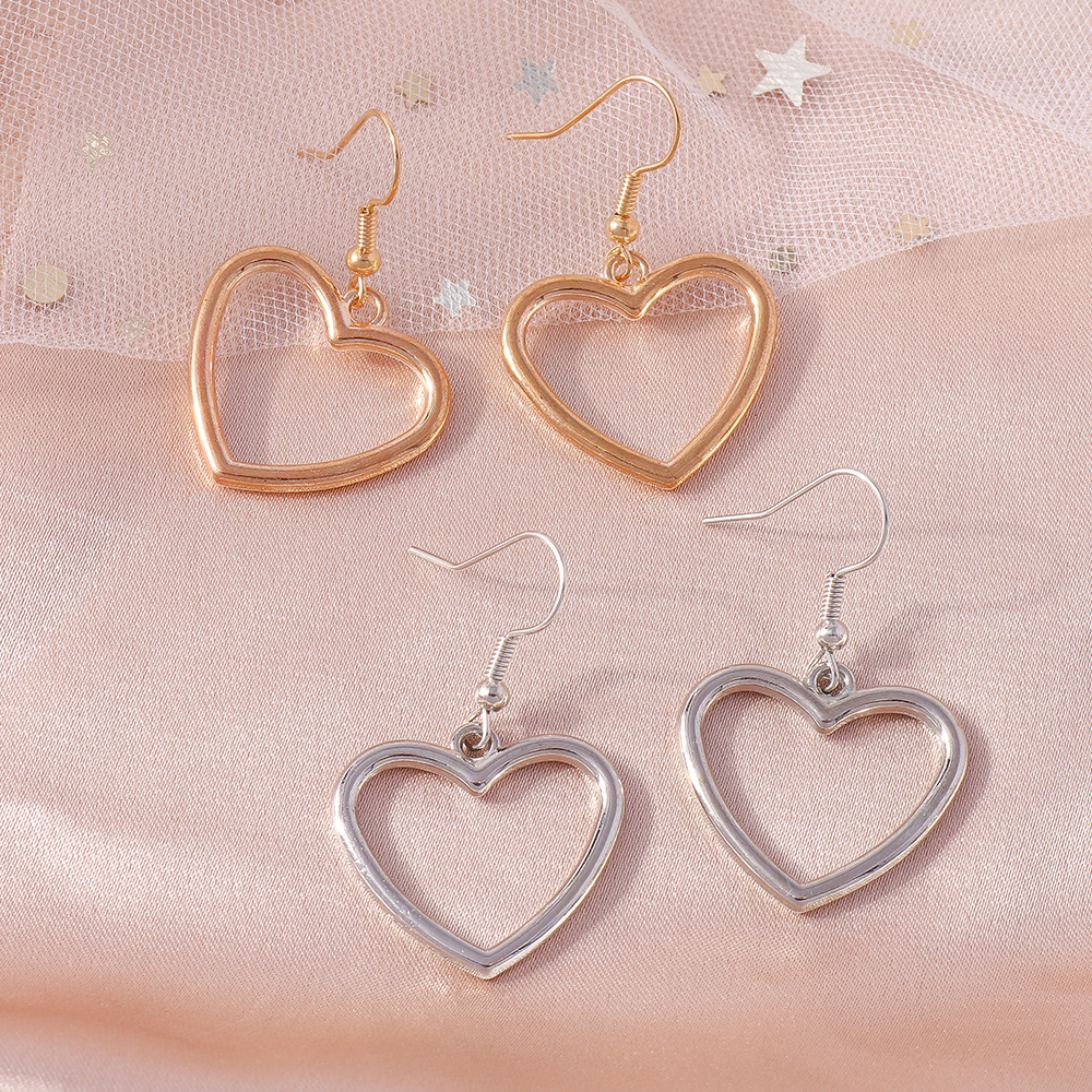 1 Pair Fashion Heart Shape Alloy Valentine's Day Women's Drop Earrings display picture 9