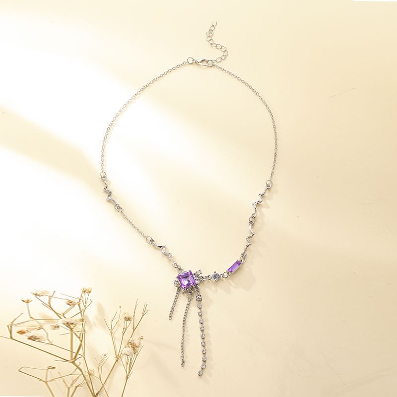 1 Piece Sweet Heart Shape Alloy Inlay Zircon Women's Necklace display picture 3