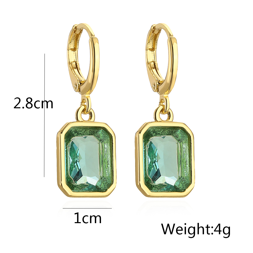 1 Pair Fashion Geometric Plating Copper Zircon 18k Gold Plated Earrings display picture 1