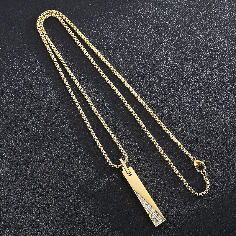 Mode Geometrisch Titan Stahl Inlay Künstlicher Diamant Halskette Mit Anhänger 1 Stück display picture 1
