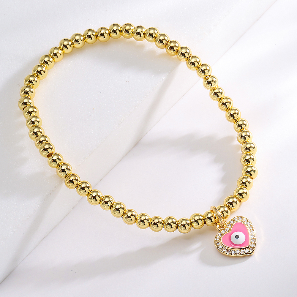 Fashion Devil's Eye Copper 18k Gold Plated Zircon Bracelets In Bulk display picture 3