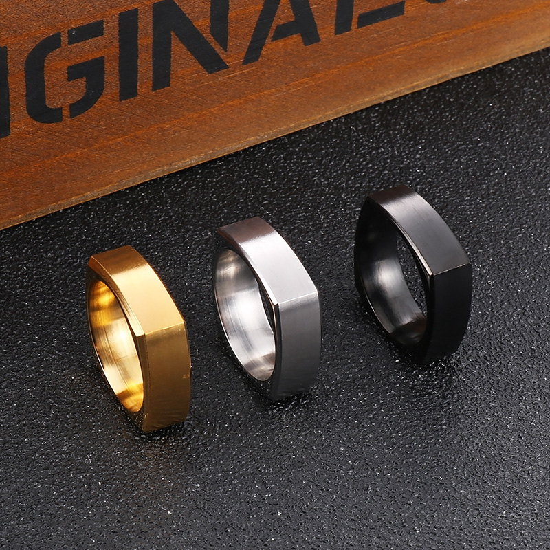 Fitness Geometric Stainless Steel Plating Rings 1 Piece display picture 9