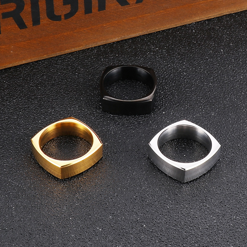 Fitness Geometric Stainless Steel Plating Rings 1 Piece display picture 12