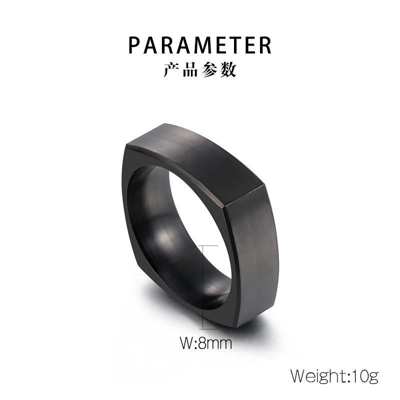 Fitness Geometric Stainless Steel Plating Rings 1 Piece display picture 13