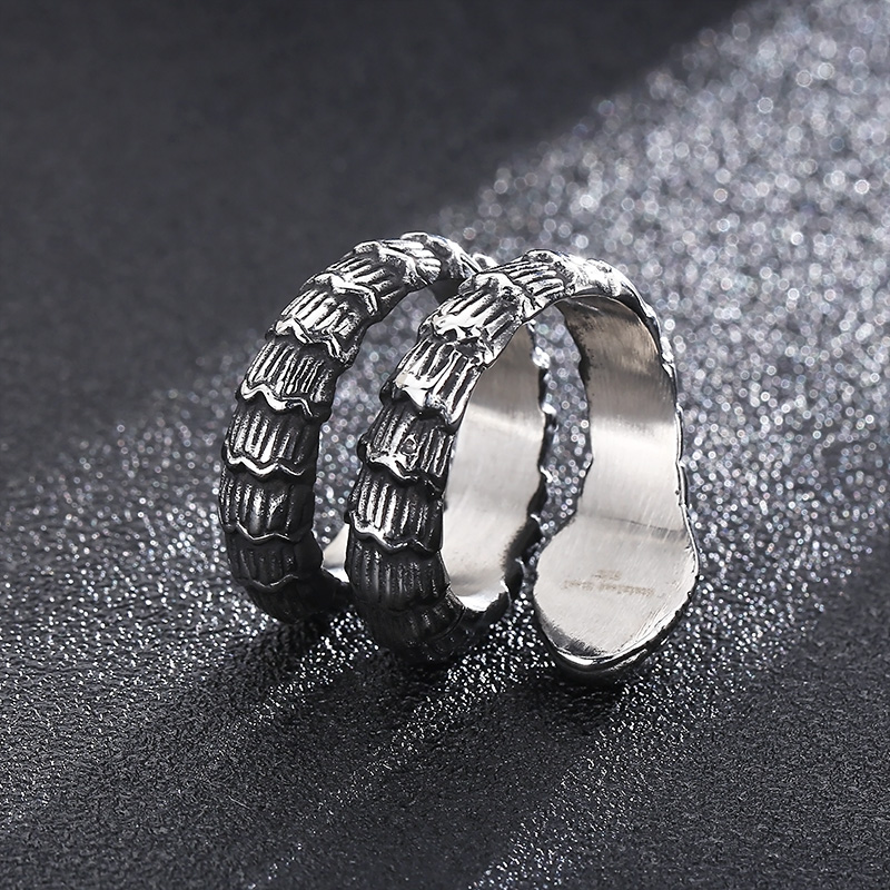 Vintage Style Snake Stainless Steel Plating Open Ring 1 Piece display picture 9