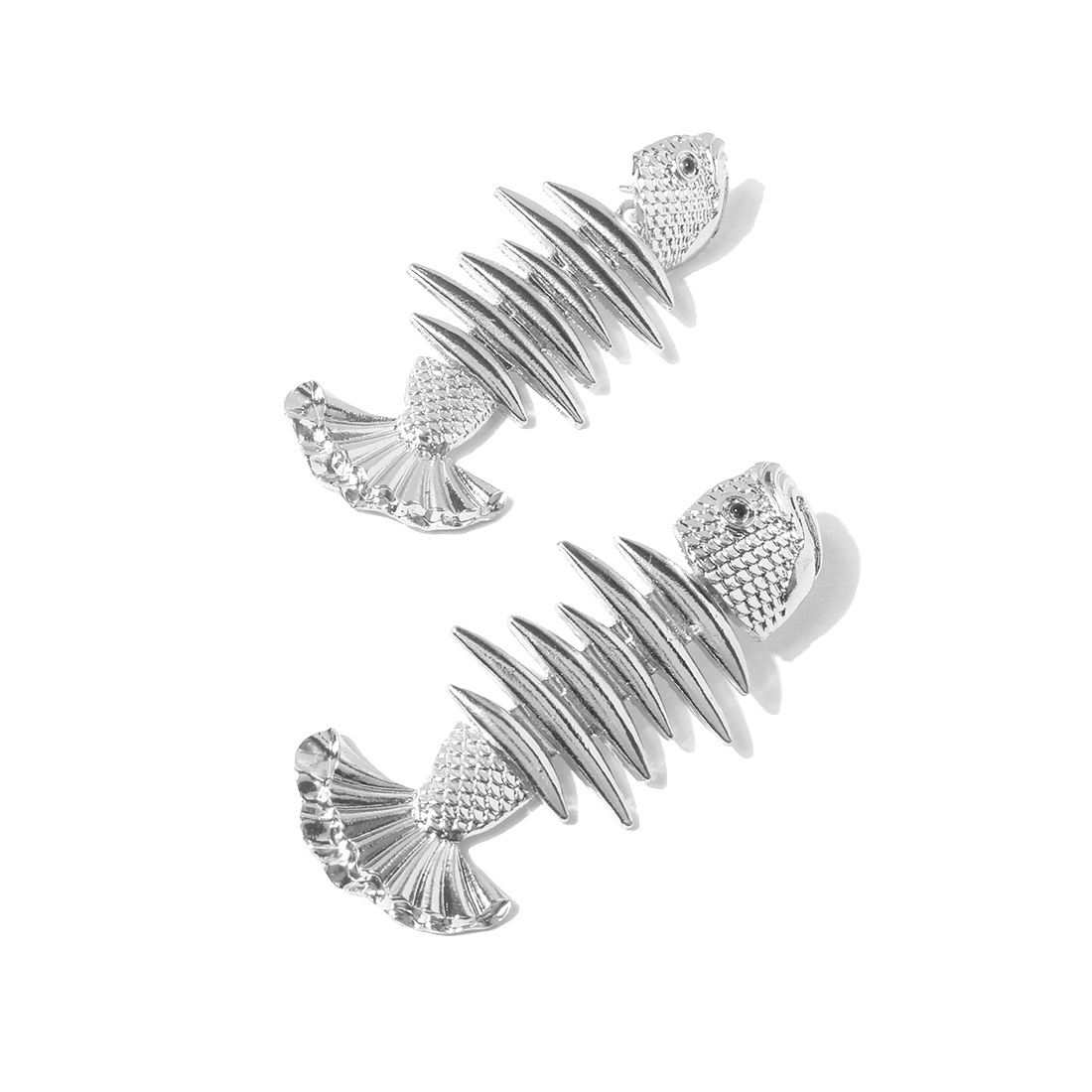 1 Pair Vacation Fish Bone Alloy Women's Ear Studs display picture 2