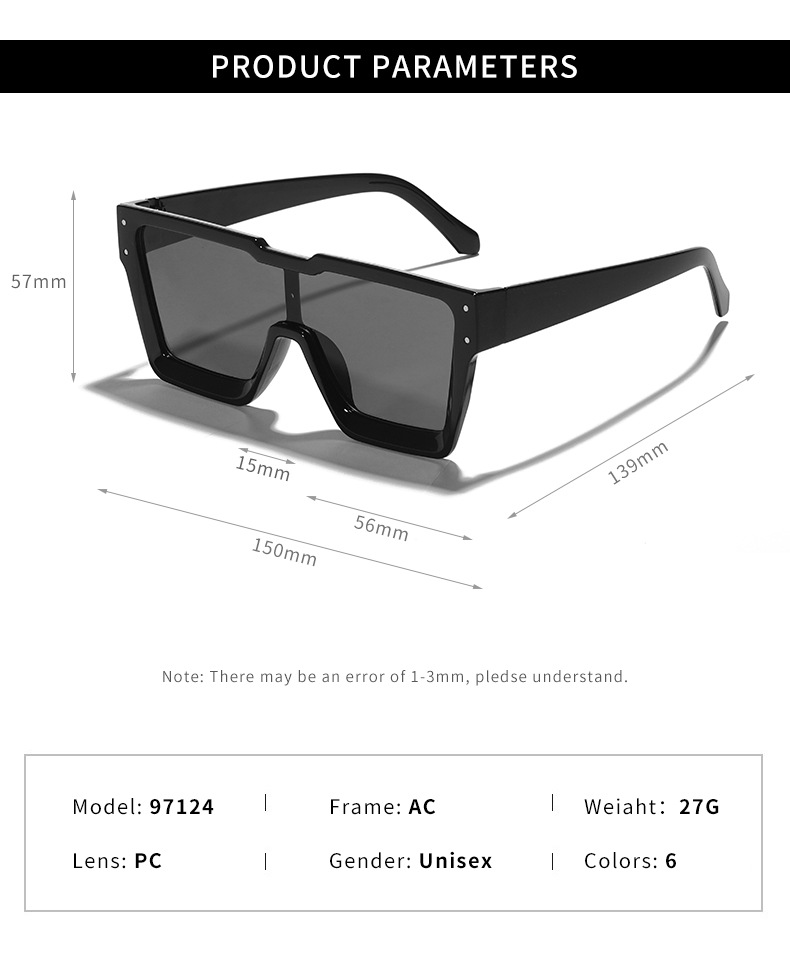 Fashion Solid Color Pc Resin Square Full Frame Women's Sunglasses display picture 4
