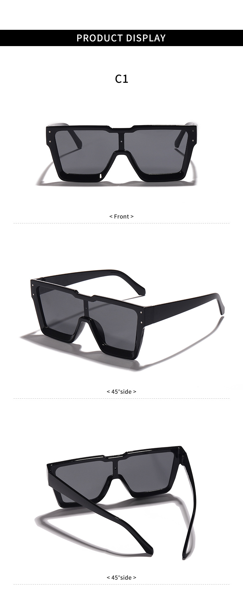 Fashion Solid Color Pc Resin Square Full Frame Women's Sunglasses display picture 10