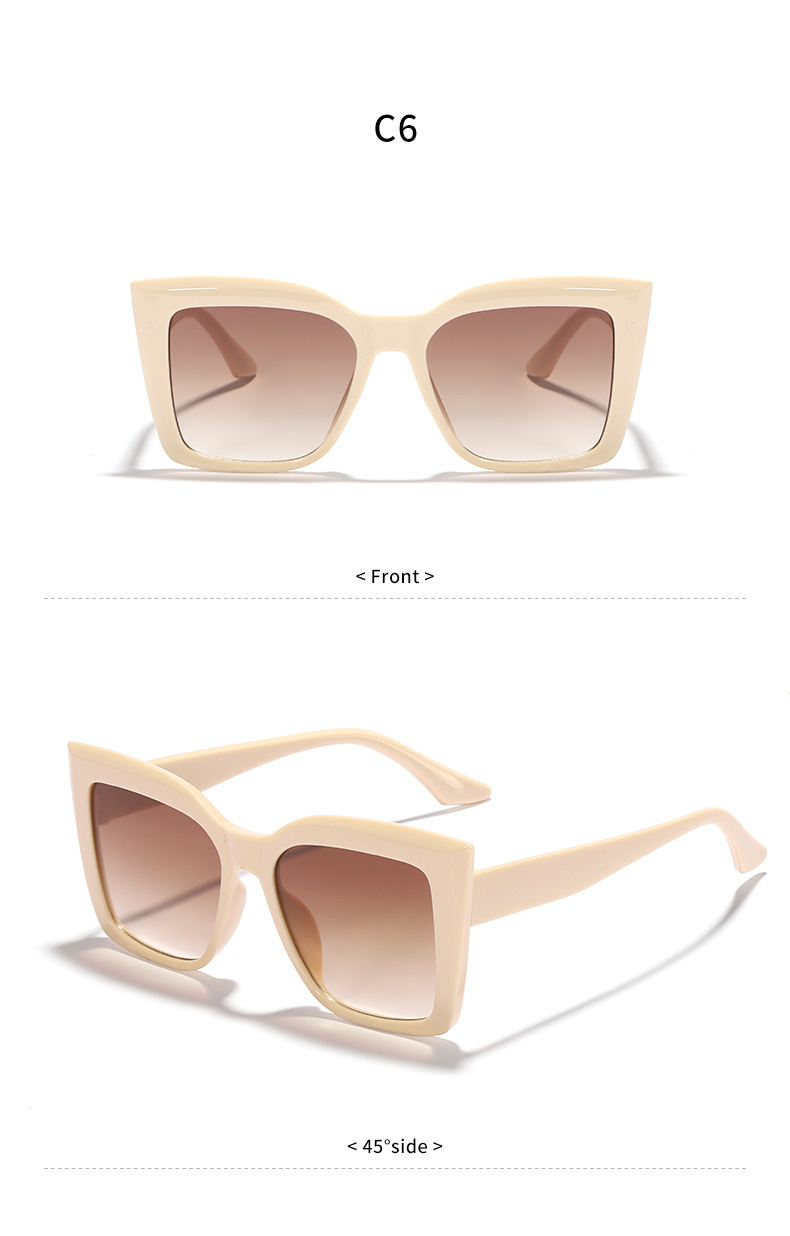 Fashion Solid Color Pc Resin Cat Eye Full Frame Women's Sunglasses display picture 9