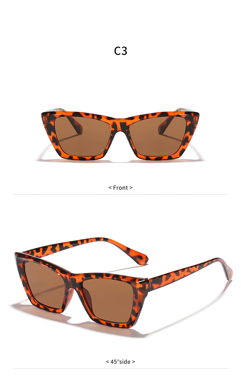 Fashion Leopard Pc Uv400 Resin Cat Eye Patchwork Full Frame Women's Sunglasses display picture 12