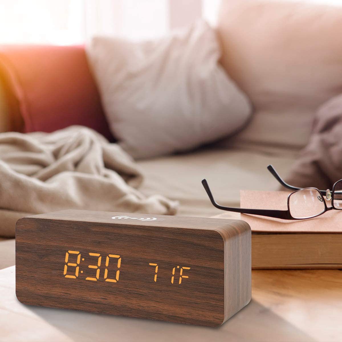 Fashion Solid Color Wood Alarm Clock display picture 3