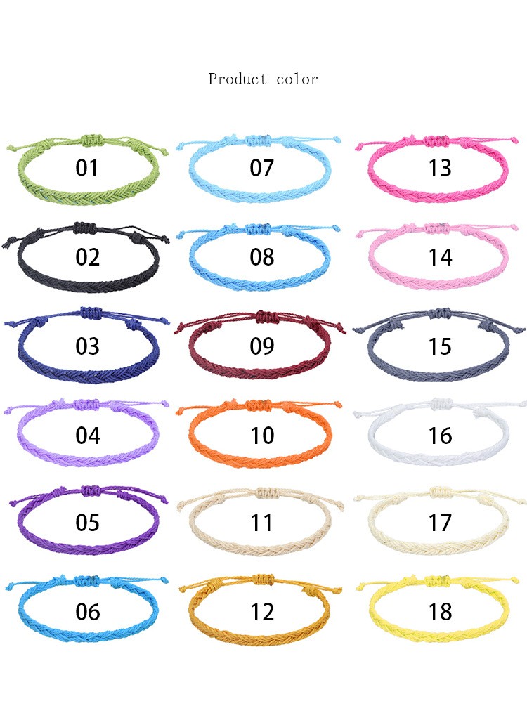 Einfacher Stil Einfarbig Seil Flechten Unisex Armbänder display picture 5
