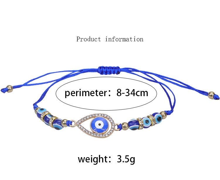1 Piece Fashion Devil's Eye Mixed Materials Beaded Hollow Out Inlay Zircon Unisex Bracelets display picture 5