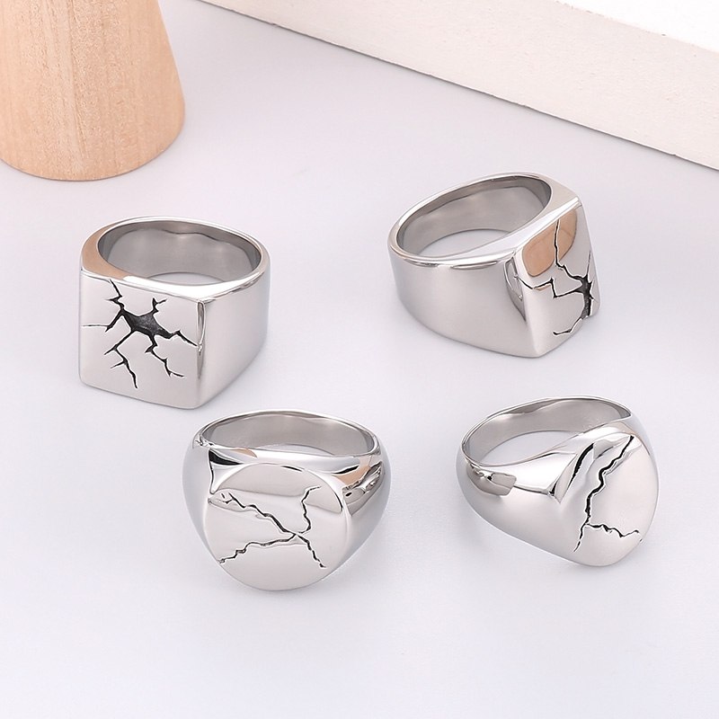 1 Piece Retro Geometric Stainless Steel Plating Rings display picture 7