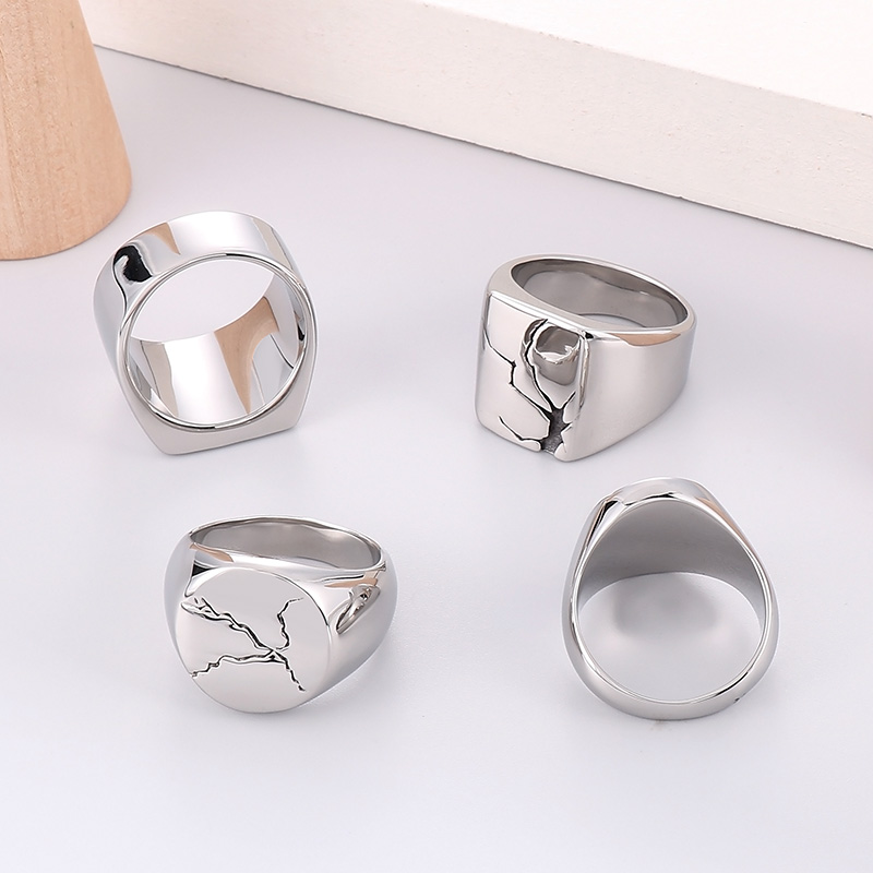 1 Piece Retro Geometric Stainless Steel Plating Rings display picture 6