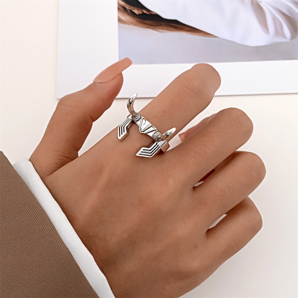 Vintage Style Horns Alloy Plating 14k Gold Plated Unisex Open Ring display picture 9